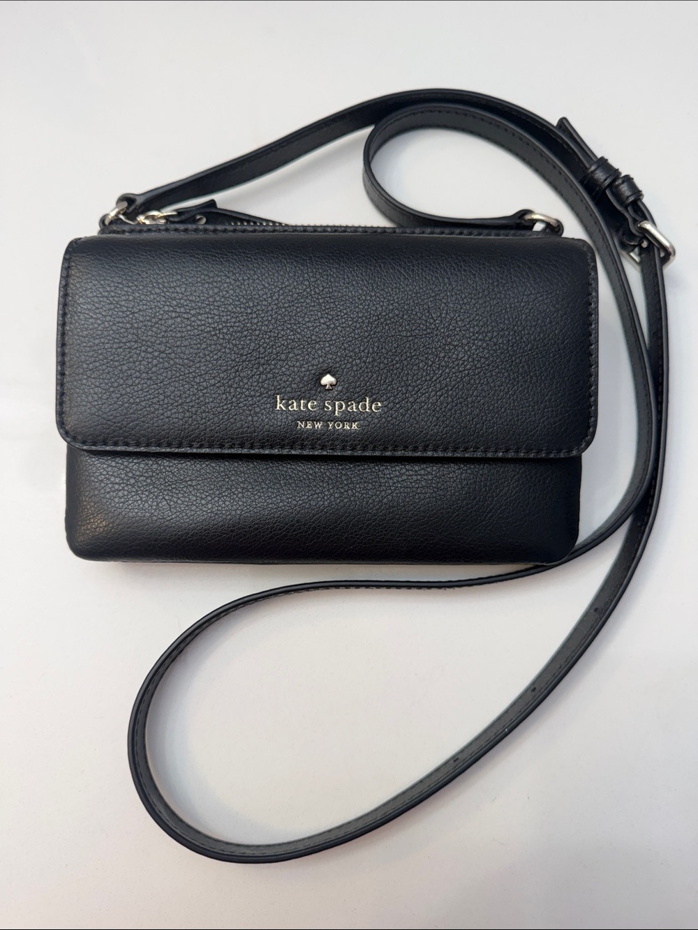 Kate Spade Black Pebbled Leather Crossbody Purse
